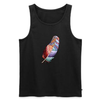 Feather - Men's Premium Organic Tank Top - black - Front - AI Model Male 178 light (178cm)