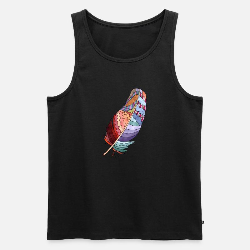 Feder - Männer Premium Bio Tank Top - Schwarz