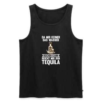 Da mir keiner das Wasser reichen kann reicht mir d - Männer Premium Bio Tank Top - Schwarz - Vorne - Michal (187cm)