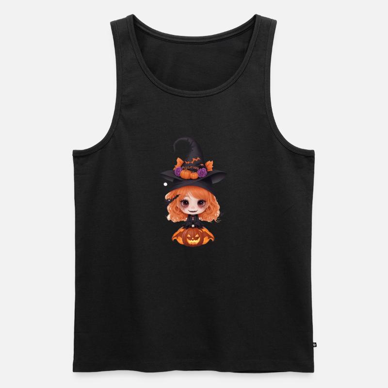 Helloween Kürbis Hexe - Männer Premium Bio Tank Top - Schwarz
