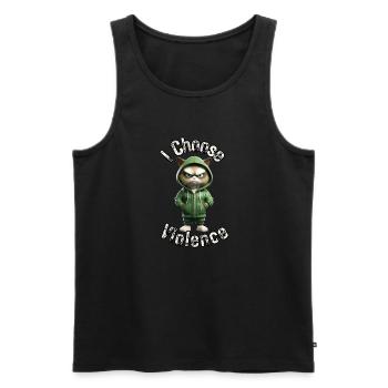 I Choose Violence Cat I Cat Lover I Anti Social - Men's Premium Organic Tank Top - black - Front - Michal (187cm)