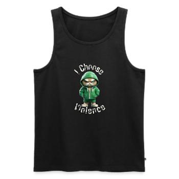 I Choose Violence Cat I Cat Lover I Anti Social - Men's Premium Organic Tank Top - black - Front - Michal (187cm)