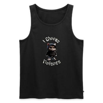 I Choose Violence Cat I Cat Lover I Anti Social - Men's Premium Organic Tank Top - black - Front - Michal (187cm)