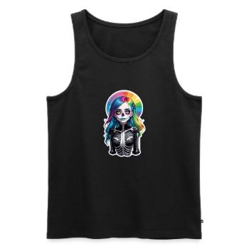Halloween - Rock & Regenbogen - Männer Premium Bio Tank Top - Schwarz - Vorne - Michal (187cm)