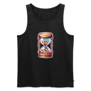 Sanduhr / Zeitmesser / Antik /Sandkörner / Ablauf - Männer Premium Bio Tank Top - Schwarz - Vorne - AI Model Male 178 light (178cm)