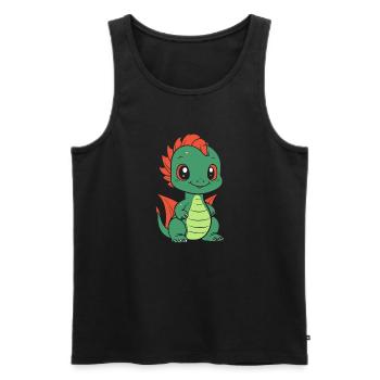 Baby Dragon - Men's Premium Organic Tank Top - black - Front - AI Model Male 178 light (178cm)