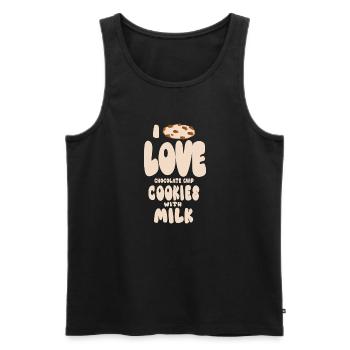 Schokoladenkekse und Milch - Männer Premium Bio Tank Top - Schwarz - Vorne - AI Model Male 178 light (178cm)