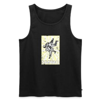 Sambo, Russie, Arts martiaux, Sport de l’URSS - Débardeur bio Premium Homme - noir - Devant - AI Model Male 178 light (178cm)