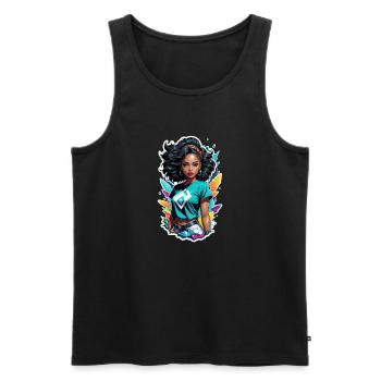 Afro Frau - Schönheit - Männer Premium Bio Tank Top - Schwarz - Vorne - AI Model Male 178 light (178cm)