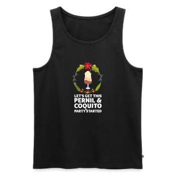 Coquito Et Pasteles Puerto Rico Navidad - Débardeur bio Premium Homme - noir - Devant - Michal (187cm)