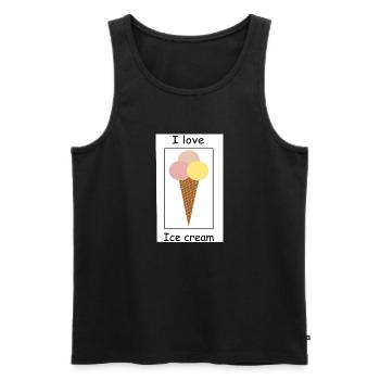 J’adore la crème glacée - Débardeur bio Premium Homme - noir - Devant - Michal (187cm)