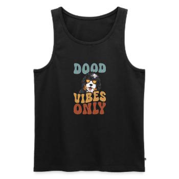Bernedoodle Hund - Männer Premium Bio Tank Top - Schwarz - Vorne - Michal (187cm)