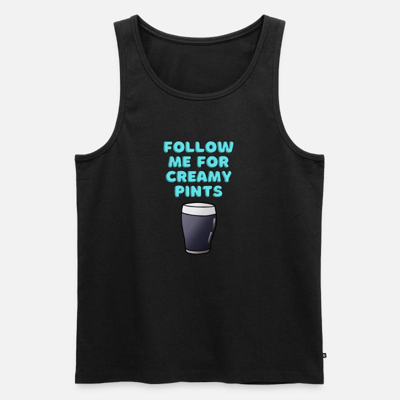 Cremige Pints - Männer Premium Bio Tank Top - Schwarz