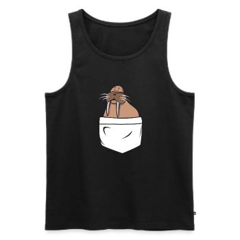 Walross - Männer Premium Bio Tank Top - Schwarz - Vorne - Michal (187cm)
