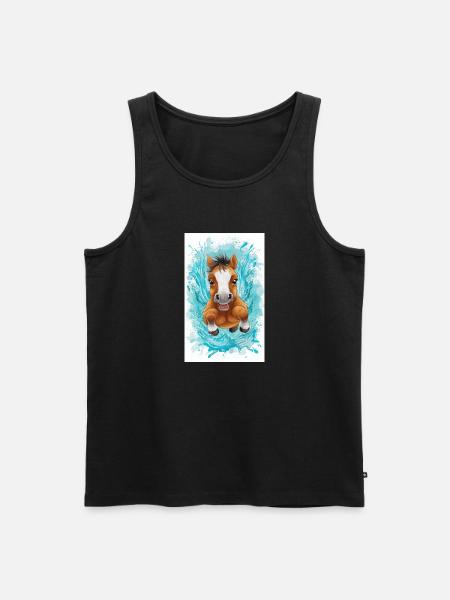 Small Floating Horse - Men's Premium Organic Tank Top - black