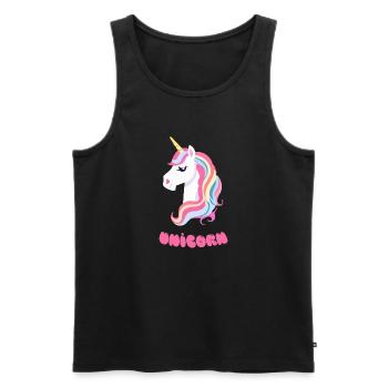 Licorne arc-en-ciel Licorne Cheval arc-en-ciel LGBTQ 2 - Débardeur bio Premium Homme - noir - Devant - AI Model Male 178 light (178cm)