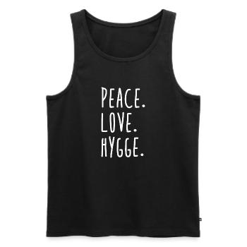 Peace Love Hygge - Männer Premium Bio Tank Top - Schwarz - Vorne - AI Model Male 178 light (178cm)