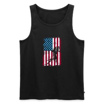 Diver USA flag Scubadiving - Männer Premium Bio Tank Top - Schwarz - Vorne - Michal (187cm)