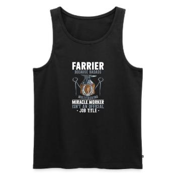 Farrier Horseshoe Horseshoeing - Men's Premium Organic Tank Top - black - Front - Michal (187cm)