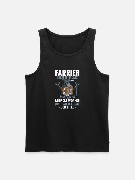 Farrier Horseshoe Horseshoeing - Men's Premium Organic Tank Top - black