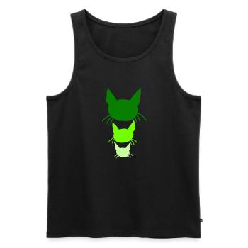 3 Chats Silhouettes Trois Amis Equipe Chefs d’équipe - Débardeur bio Premium Homme - noir - Devant - Michal (187cm)