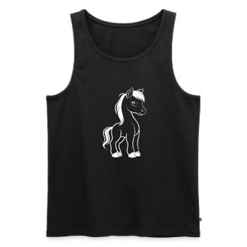 Poney - Débardeur bio Premium Homme - noir - Devant - AI Model Male 178 light (178cm)