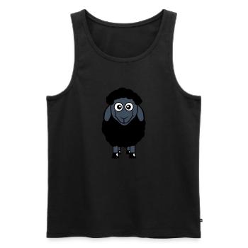 mouton noir petit mignon mignon agneau cool bande dessinée - Débardeur bio Premium Homme - noir - Devant - Michal (187cm)