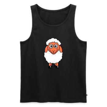 mouton bébé se tient mignon mignon agneau enfant cool bande dessinée - Débardeur bio Premium Homme - noir - Devant - Michal (187cm)