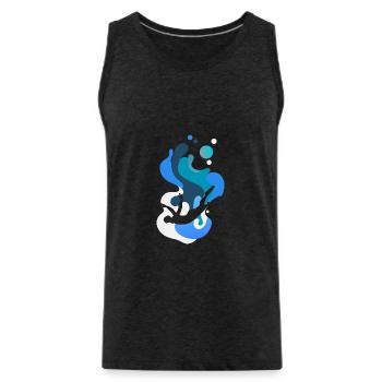 Breaststroke Swimming Snorkeling - Men's Premium Organic Tank Top - charcoal grey - Front - Alexander (188cm)