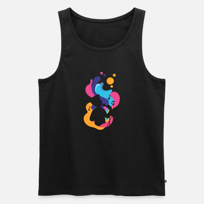 Singen Stimme - Männer Premium Bio Tank Top - Schwarz