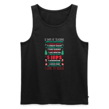 Jours d’enseignement de l’éducation spécialisée J’aime enseigner - Débardeur bio Premium Homme - noir - Devant - Michal (187cm)