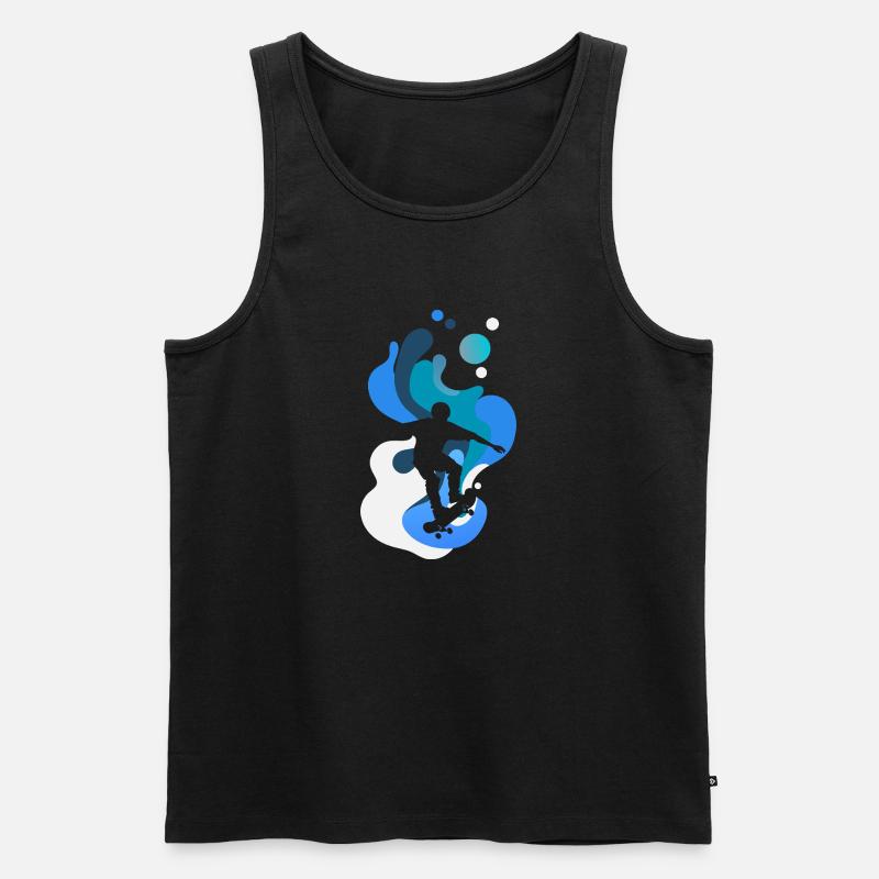 Longboard - Männer Premium Bio Tank Top - Schwarz