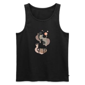 Dressurpferd Reitverein Reiterhof - Männer Premium Bio Tank Top - Schwarz - Vorne - Michal (187cm)