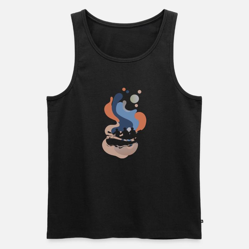 Rafting Ruderer Bach - Männer Premium Bio Tank Top - Schwarz