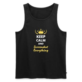 “Keep Calm and Screenshot Everything” - Digital - Débardeur bio Premium Homme - noir - Devant - AI Model Male 178 light (178cm)