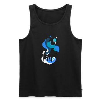 Pianist Klavier Instrument - Männer Premium Bio Tank Top - Schwarz - Vorne - Michal (187cm)