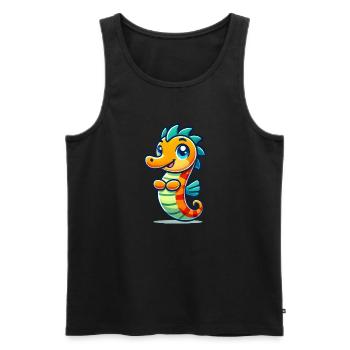 sea horse - Men's Premium Organic Tank Top - black - Front - Michal (187cm)