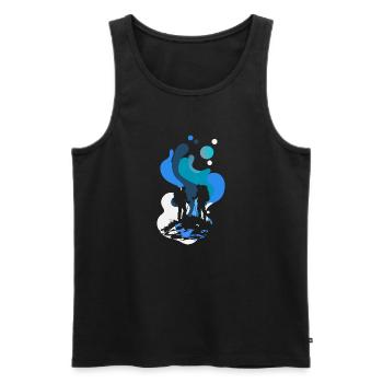 Wanderung Hiking Trekking - Männer Premium Bio Tank Top - Schwarz - Vorne - AI Model Male 178 light (178cm)