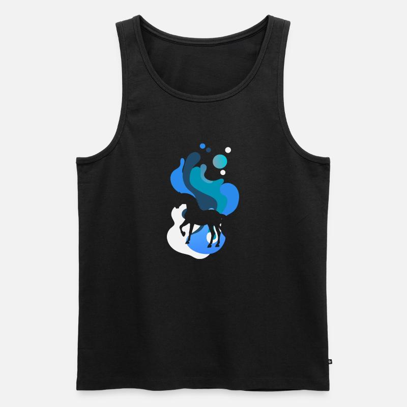 Pferd Pferde - Männer Premium Bio Tank Top - Schwarz