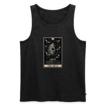 Mystic Bee Tarot – The Hive Card - Men's Premium Organic Tank Top - black - Front - Michal (187cm)