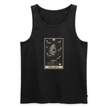 Bee Tarot Card – The Hive Symbol - Men's Premium Organic Tank Top - black - Front - AI Model Male 178 light (178cm)