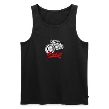 Chopper Bopper Motorad Vintage - Männer Premium Bio Tank Top - Schwarz - Vorne - Michal (187cm)