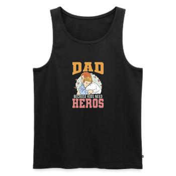 Vater Papa Vatertags Designs zum Vatertag - Männer Premium Bio Tank Top - Schwarz - Vorne - Michal (187cm)