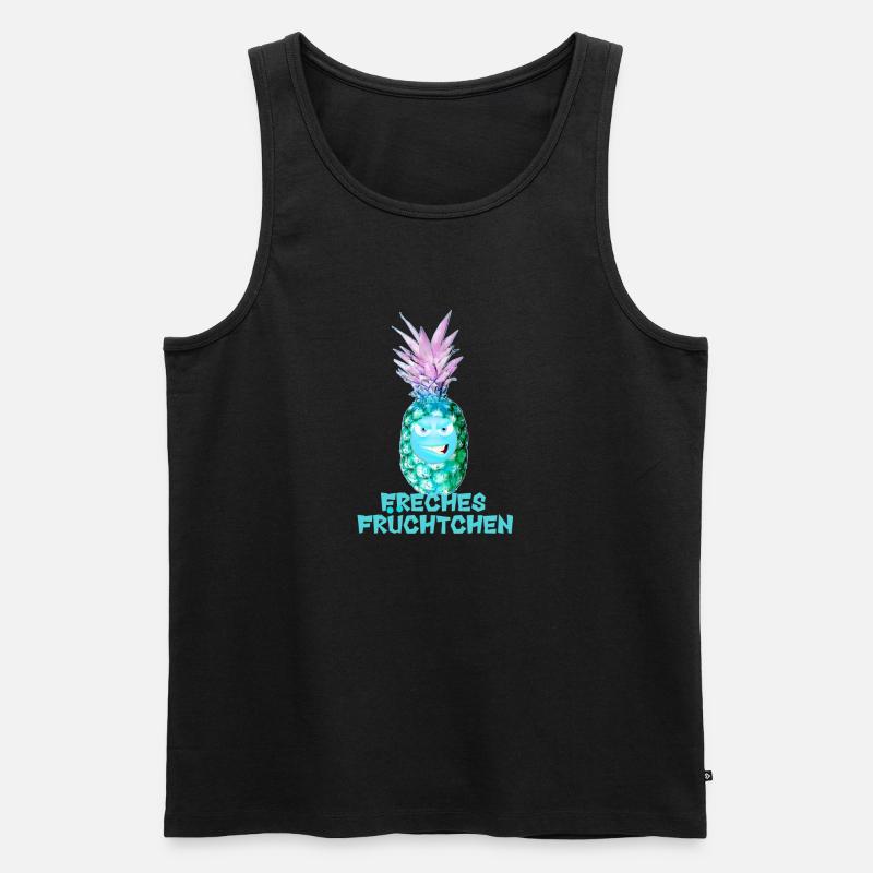 Freches Früchtchen, Ananas,Obst - Männer Premium Bio Tank Top - Schwarz
