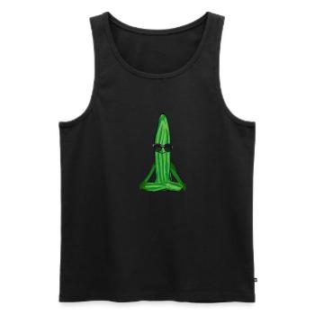 concombre,yoga concombre, yoga, namaste - Débardeur bio Premium Homme - noir - Devant - Michal (187cm)