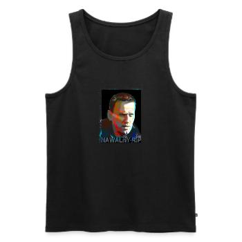 Navalny,RIP,Graffiti,Painting - Men's Premium Organic Tank Top - black - Front - AI Model Male 178 light (178cm)