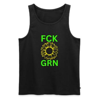 FCK GRN-Anti Grüne - Männer Premium Bio Tank Top - Schwarz - Vorne - AI Model Male 178 light (178cm)