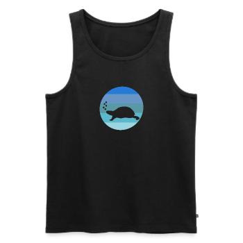 Sea Turtle Sea Creature Retro Turtle - Men's Premium Organic Tank Top - black - Front - Michal (187cm)