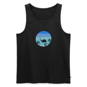 Tierliebhaber Ozeantier Geschenk Retro Schildkröte - Männer Premium Bio Tank Top - Schwarz - Vorne - AI Model Male 178 light (178cm)