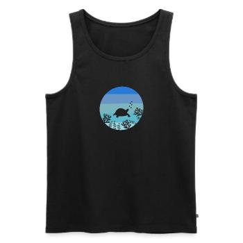 Sea Creatures Ocean Animal Gift Turtle - Men's Premium Organic Tank Top - black - Front - AI Model Male 178 light (178cm)